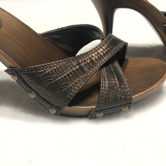 Victoria Spencer 8.5 Slither Snakeskin Heel Brown - Picture 9 of 16